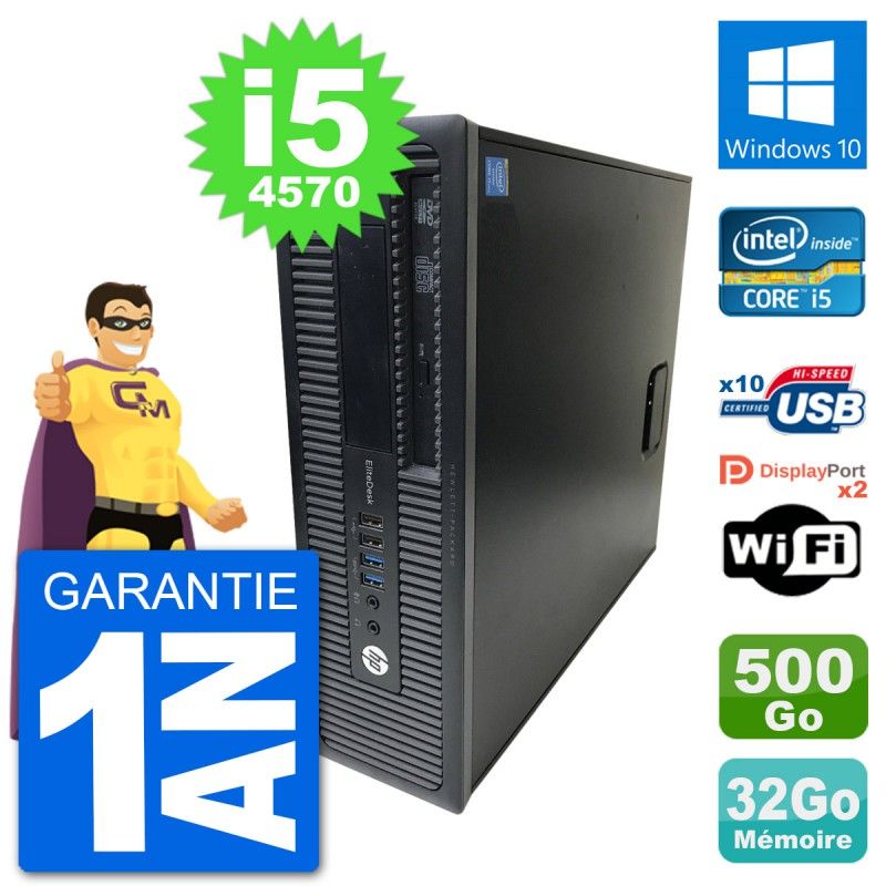 HP EliteDesk 800 G1 Core i5-4570 32GB RAM 500GB HDD Windows 10 WiFi