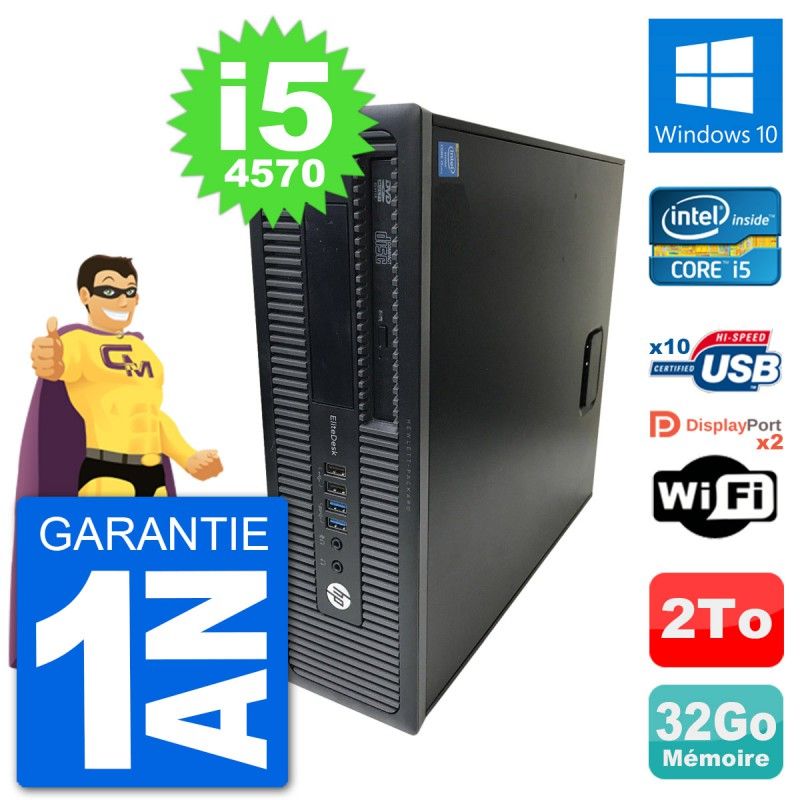HP EliteDesk 800 G1 Core i5-4570 32GB RAM 2TB HDD Windows 10 WiFi Desktop Computer