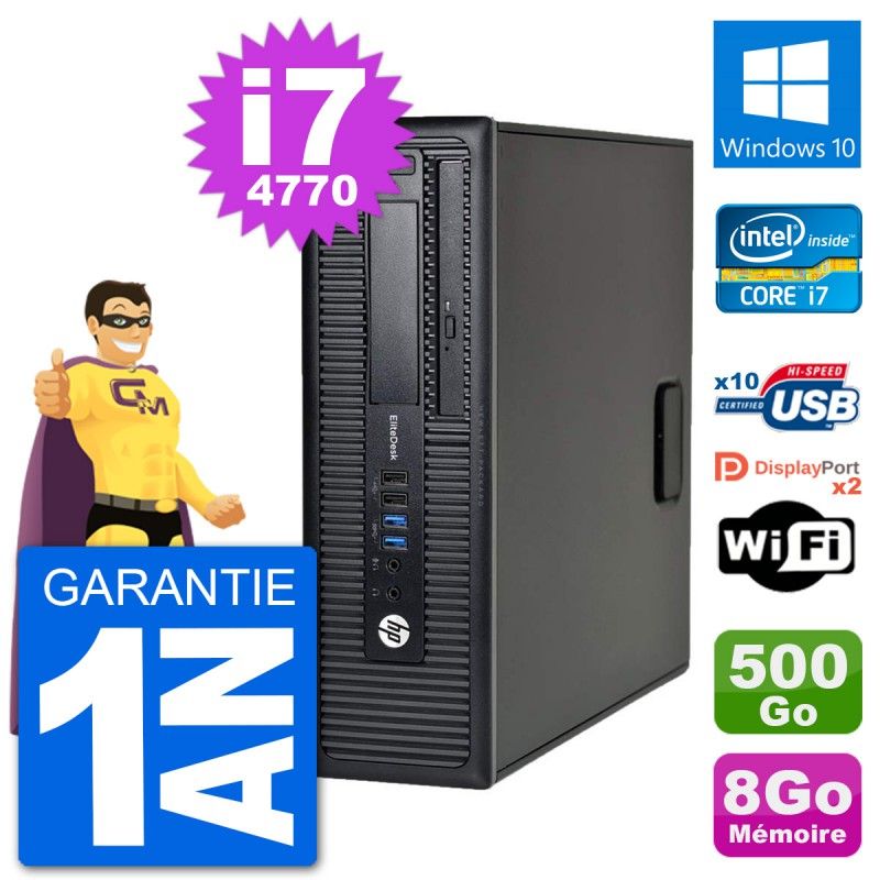 HP EliteDesk 800 G1 Core i7 Laptop - 8GB RAM, 500GB Hard Drive, Windows 10, WiFi
