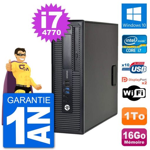 HP EliteDesk 800 G1 Core i7-4770 16GB RAM 1TB HDD Windows 10 WiFi PC