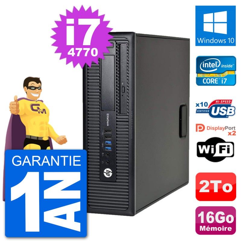 HP EliteDesk 800 G1 Core i7 Laptop - 16GB RAM, 2TB HDD, Windows 10, WiFi