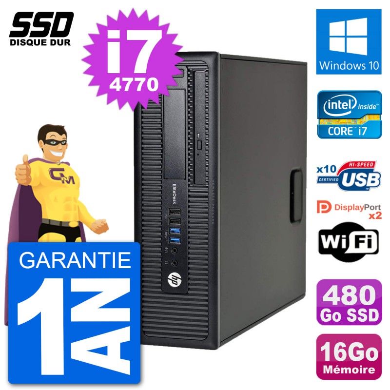 HP EliteDesk 800 G1 Core i7-4770 16GB RAM 480GB SSD Windows 10 Wi-Fi