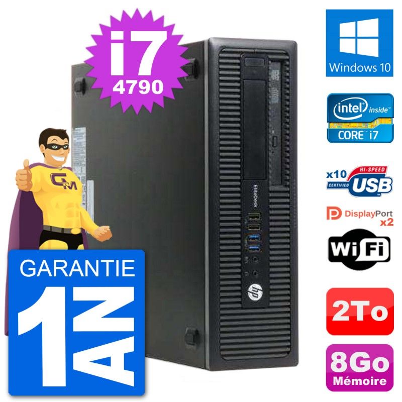 HP EliteDesk 800 G1 Core i7 Laptop - 8GB RAM, 2TB HDD, Windows 10, WiFi