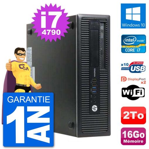 HP EliteDesk 800 G1 Core i7 Laptop - 16GB RAM, 2TB Hard Drive, Windows 10, WiFi
