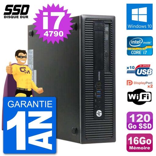 HP EliteDesk 800 G1 Core i7-4790 16GB RAM 120GB SSD Windows 10 WiFi Desktop PC