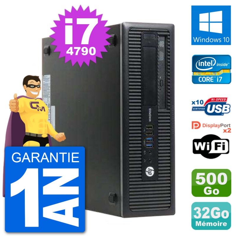 HP EliteDesk 800 G1 Core i7-4790 32GB RAM 500GB HDD Windows 10 WiFi