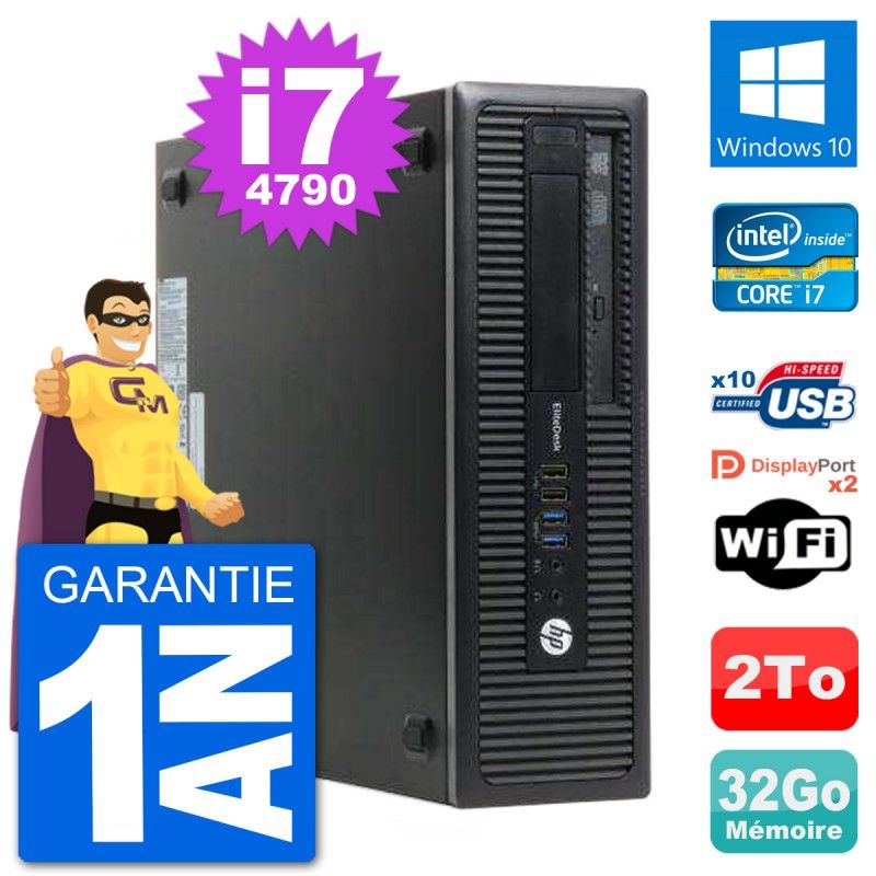 HP EliteDesk 800 G1 Core i7-4790 32GB RAM 2TB HDD Windows 10 WiFi