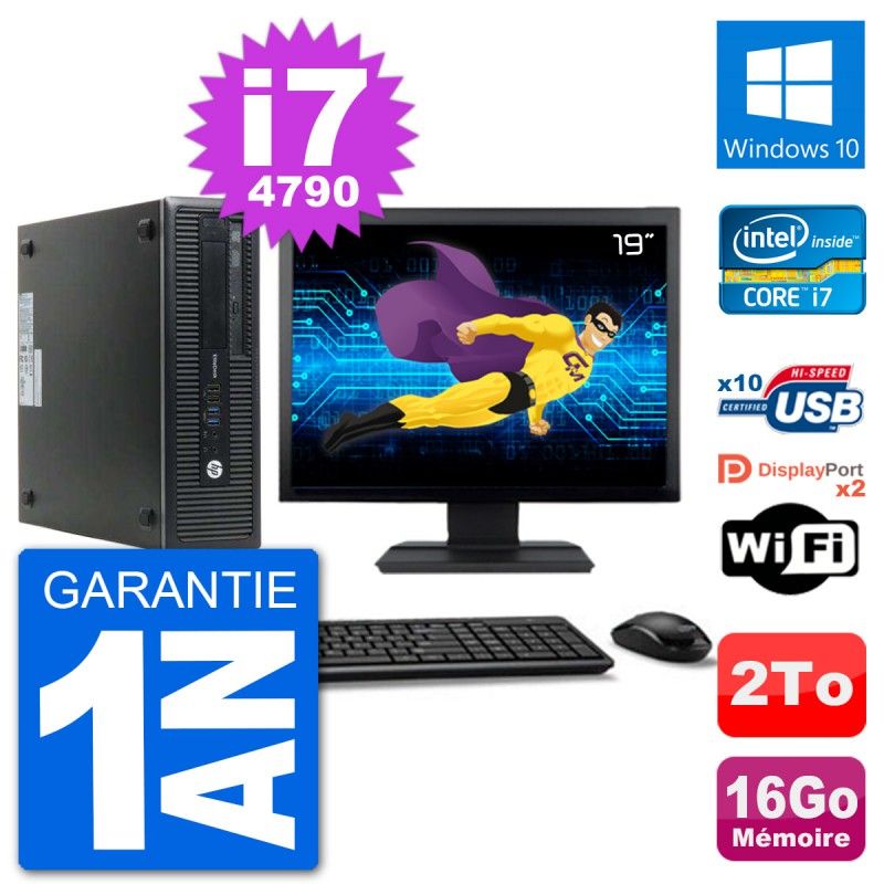HP EliteDesk 800 G1 19-inch Core i7-4790, 16GB RAM, 2TB HDD, Windows 10