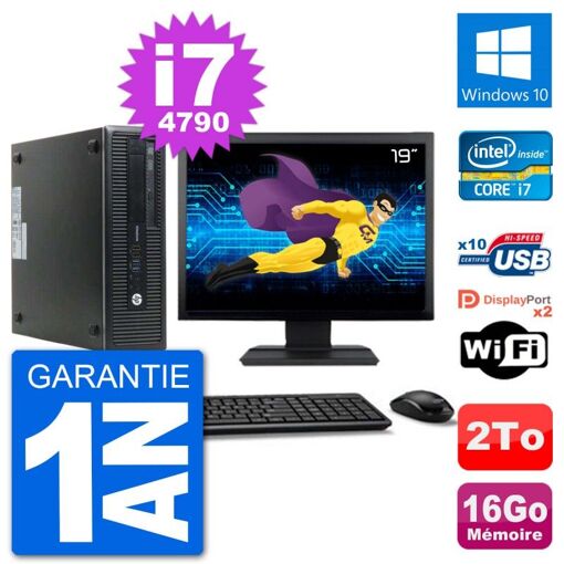 HP EliteDesk 800 G1 19-inch Core i7-4790, 16GB RAM, 2TB HDD, Windows 10