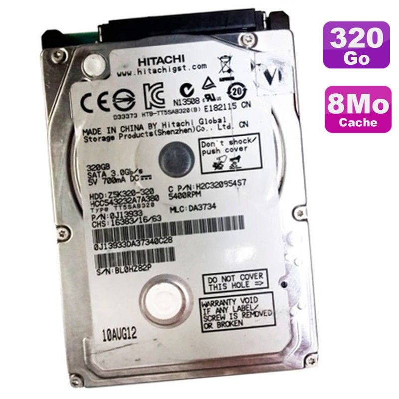 Disco duro interno Hitachi 320GB SATA 2.5" HCC543232A7A380