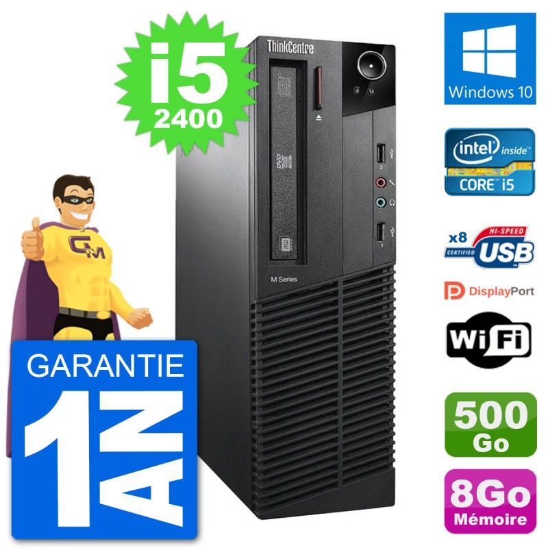 Lenovo M91p SFF PC - Intel i5-2400, 8GB RAM, 500GB HDD, Windows 10, WiFi
