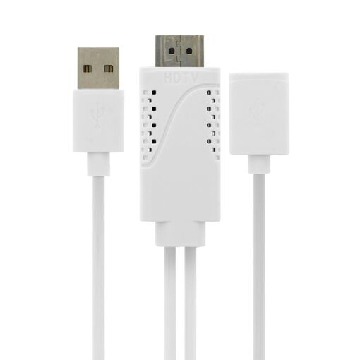 Câble USB Femelle MHL vers HDMI Mâle et USB Mâle Avizar - Blanc