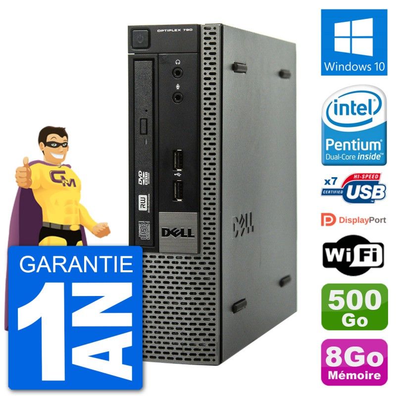 Dell Optiplex 790 USFF Mini PC - 8GB RAM, 500GB HDD, Windows 10, WiFi