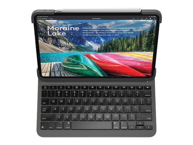 Logitech Slim Folio Pro - Teclado y funda inalámbricos - retroiluminación - Bluetooth - Nórdico - para Apple iPad Pro de 12,9 pulgadas (tercera generación)