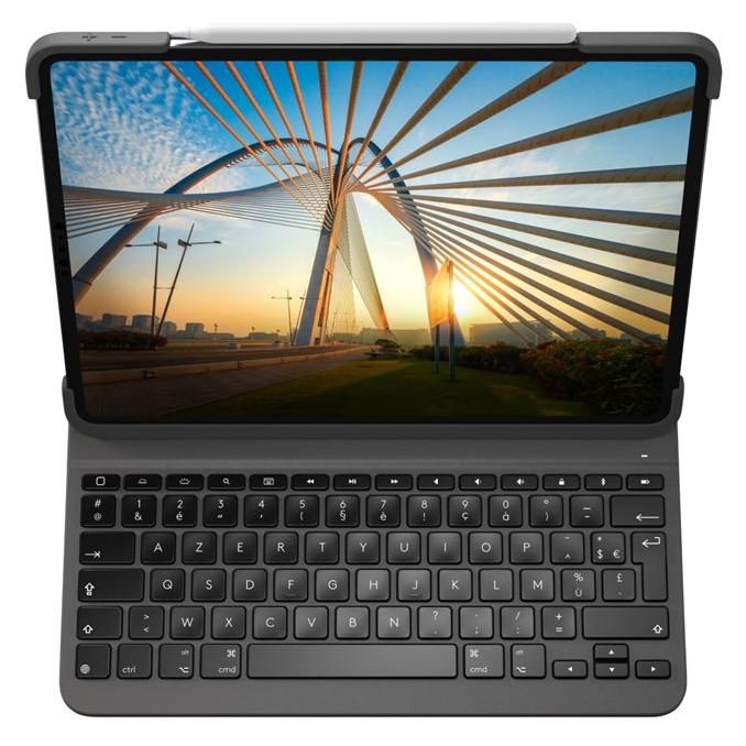 Logitech Slim Folio Pro - Teclado y funda inalámbrica con iluminación LED - QWERTY en italiano para Apple iPad Pro de 12,9 pulgadas (tercera generación)