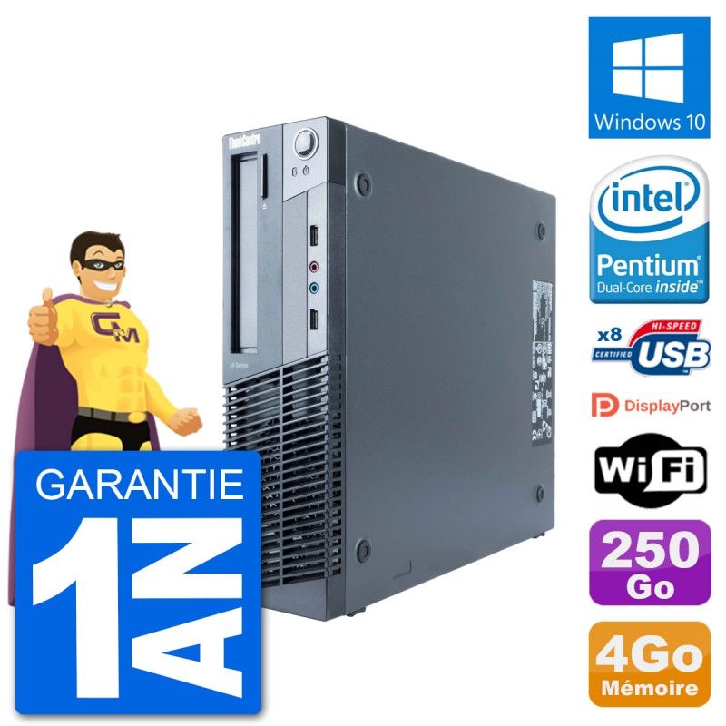 PC de escritorio Lenovo M91p SFF - Procesador Intel G630, 4 GB de RAM, 250 GB HDD, Windows 10, WiFi
