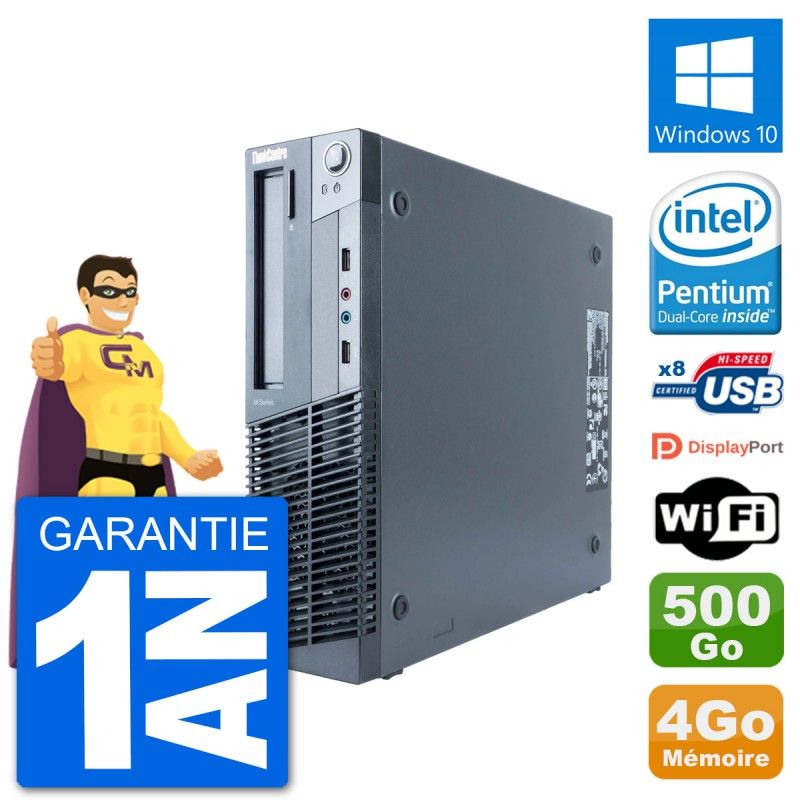 PC de escritorio Lenovo M91p SFF - Procesador Intel G630, 4GB de RAM, 500GB HDD, Windows 10, WiFi
