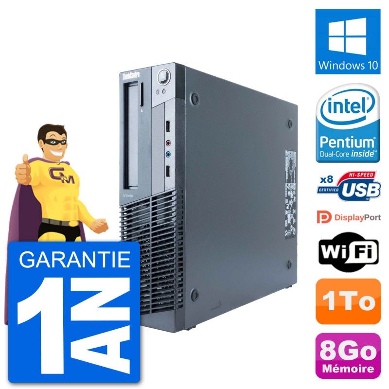 PC de escritorio Lenovo M91p SFF - Procesador Intel G630, 8GB de RAM, 1TB HDD, Windows 10, WiFi