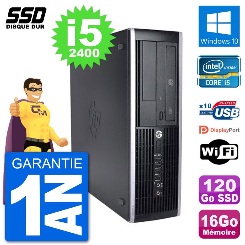 HP 8200 Elite SFF PC - Intel i5, 16GB RAM, 120GB SSD, Windows 10, WiFi