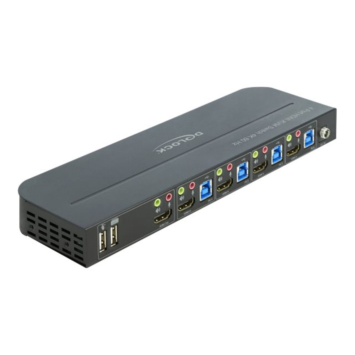 DeLock Switch KVM 4 ports HDMI 4K 60 Hz avec hub USB 3.0 et audio intégré