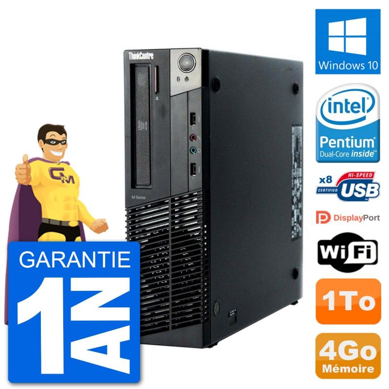 Lenovo ThinkCentre M92p SFF Desktop PC - Intel G630, 4GB RAM, 1TB HDD, Windows 10, WiFi