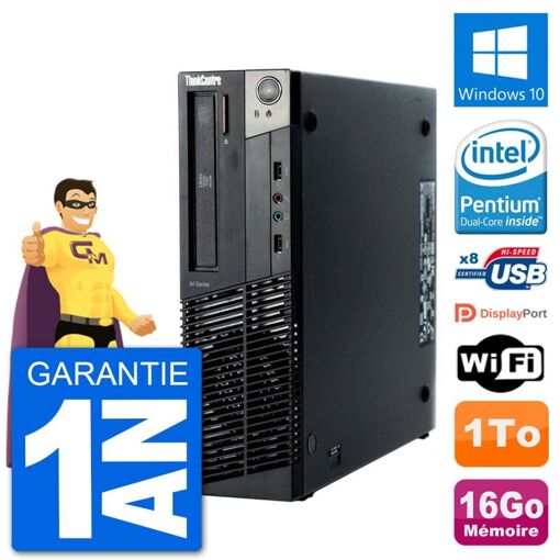 Lenovo M92p SFF Desktop PC - Intel G630, 16GB RAM, 1TB HDD, Windows 10, WiFi