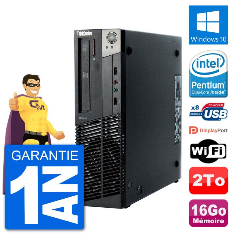 PC Lenovo M92p SFF - Intel G630, 16GB RAM, Disco Duro 2TB, Windows 10, WiFi