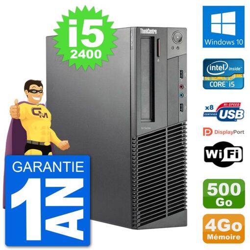 Lenovo M92p SFF Desktop PC - Intel Core i5-2400, 4GB RAM, 500GB HDD, Windows 10, WiFi