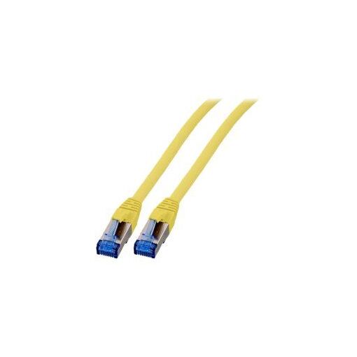 Câble EFB-Elektronik RJ45, 15 cm, SFTP, CAT 7/CAT 6a, Sans halogène, Moulé, Jaune