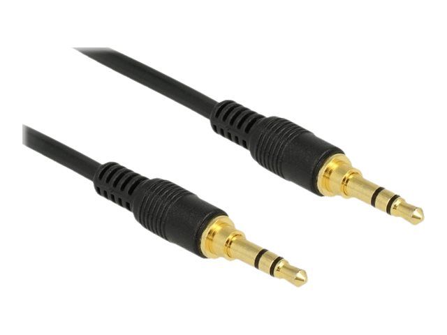 Delock Audio Cable - 2m, Stereo Mini Jack 3.5mm Male to Male - Black