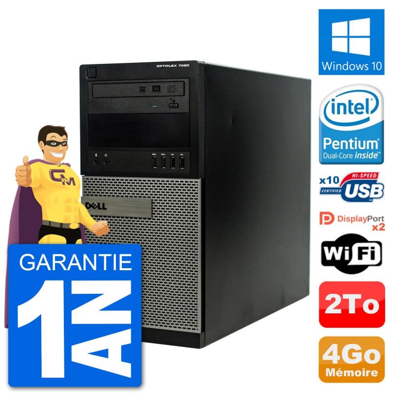Dell Optiplex 7020 Desktop PC - Intel Pentium G3220, 4GB RAM, 2TB Hard Drive, Windows 10
