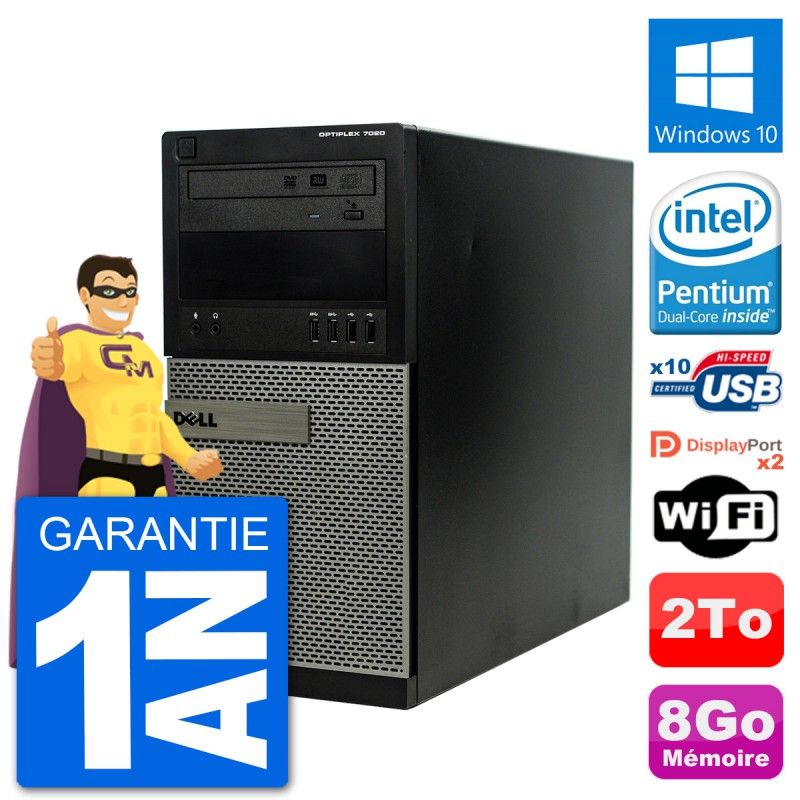 Dell Optiplex 7020 Desktop PC - Intel Pentium G3220, 8GB RAM, 2TB HDD, Windows 10, WiFi