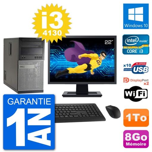 Dell Optiplex 7020 Desktop PC - 22" Screen, Intel i3-4130, 8GB RAM, 1TB HDD, Windows 10
