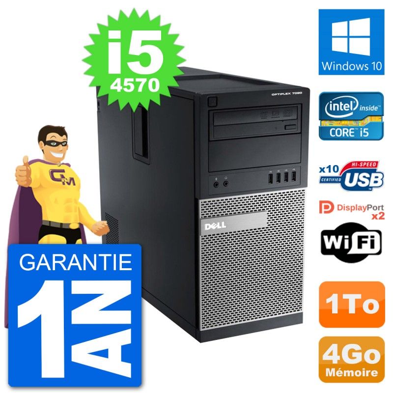 Dell Optiplex 7020 Desktop PC - Intel Core i5, 4GB RAM, 1TB HDD, Windows 10, WiFi