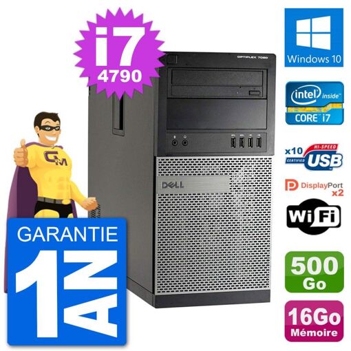 Dell Optiplex 7020 Desktop PC - Intel Core i7, 16GB RAM, 500GB Hard Drive, Windows 10, WiFi