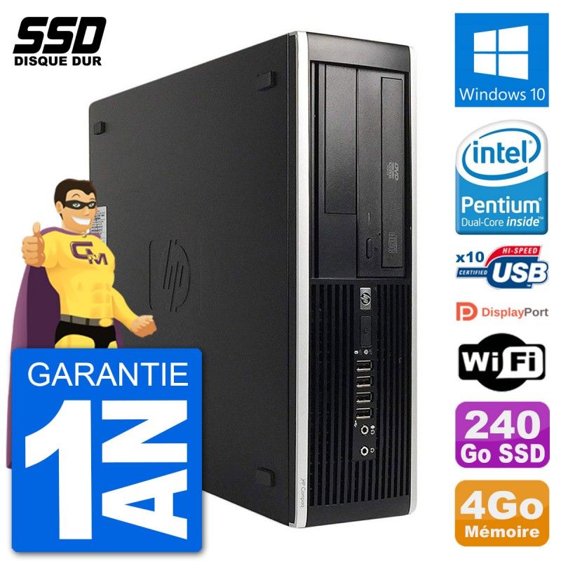 Ordinateur de bureau HP 8300 Elite SFF - Intel G630, 4 Go de RAM, 240 Go SSD, Windows 10, Wi-Fi