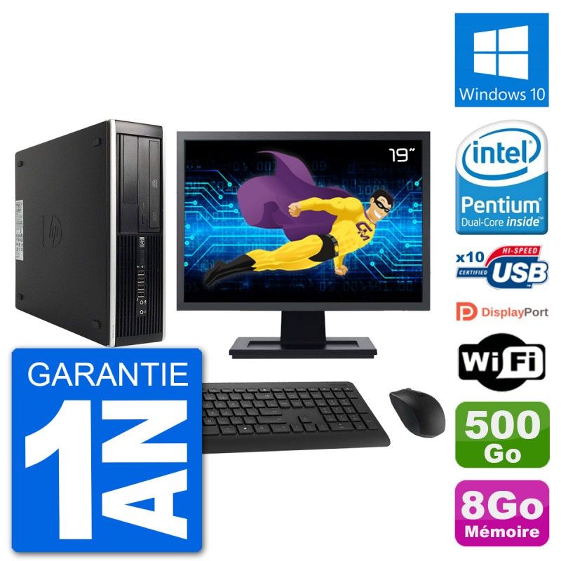 HP 8300 Elite SFF Desktop PC | 19" Screen | Intel G630 | 8GB RAM | 500GB Hard Drive | Windows 10