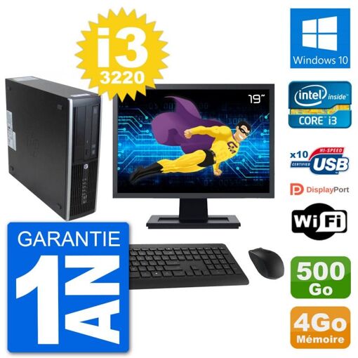 HP 8300 SFF Desktop PC | 19" Screen | Intel i3-3220 | 4GB RAM | 500GB HDD