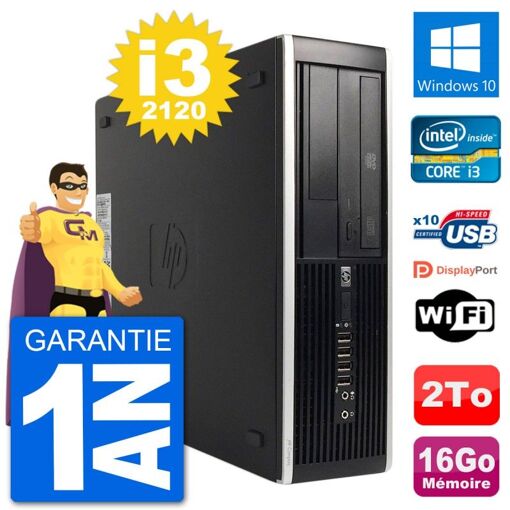 HP 8300 Elite SFF PC - Intel i3-2120, 16GB RAM, 2TB HDD, Windows 10, WiFi