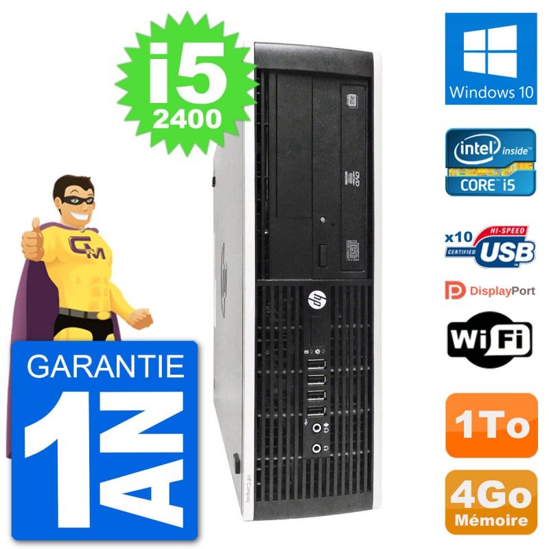 PC de escritorio HP 8300 Elite SFF - Intel i5, 4GB RAM, 1TB HDD, Windows 10, WiFi