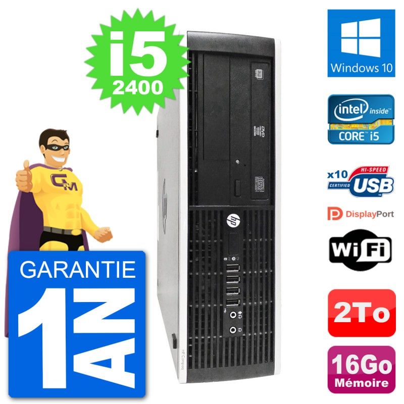 HP 8300 Elite SFF PC - Intel i5, 16GB RAM, 2TB HDD, Windows 10, WiFi