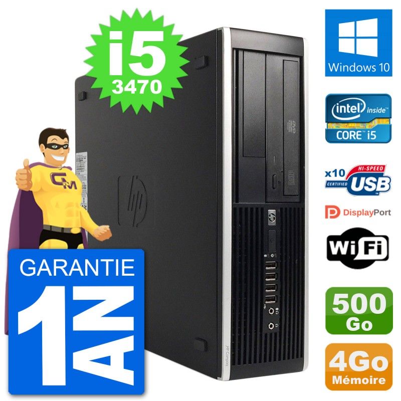 HP 8300 Elite SFF PC - Intel i5-3470, 4GB RAM, 500GB HDD, Windows 10, WiFi