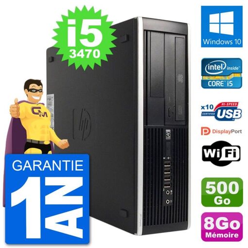 HP 8300 Elite SFF PC - Intel i5-3470, 8GB RAM, 500GB HDD, Windows 10, WiFi