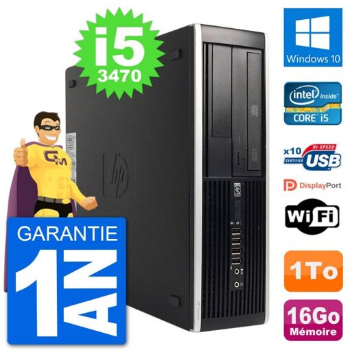 HP 8300 Elite SFF PC - Intel i5-3470, 16GB RAM, 1TB HDD, Windows 10, WiFi