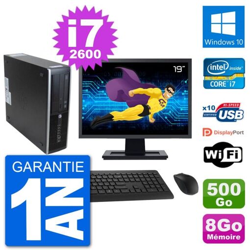 HP 8300 SFF PC - 19" Screen, Intel i7-2600, 8GB RAM, 500GB Disk
