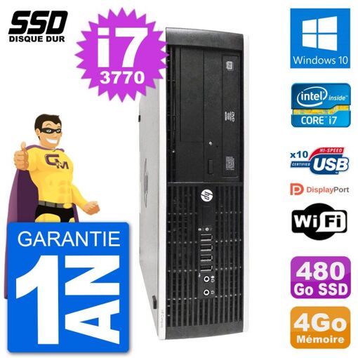 HP 8300 Elite SFF PC - Intel i7, 4GB RAM, 480GB SSD, Windows 10