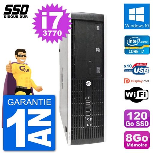 HP 8300 Elite SFF PC - Intel i7-3770, 8GB RAM, 120GB SSD, Windows 10, WiFi