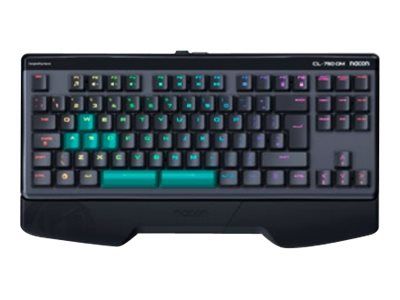 Nacon CL-750OM - Retro-Illuminated Keyboard - USB - AZERTY - French - Blue Switch - Grey, Black