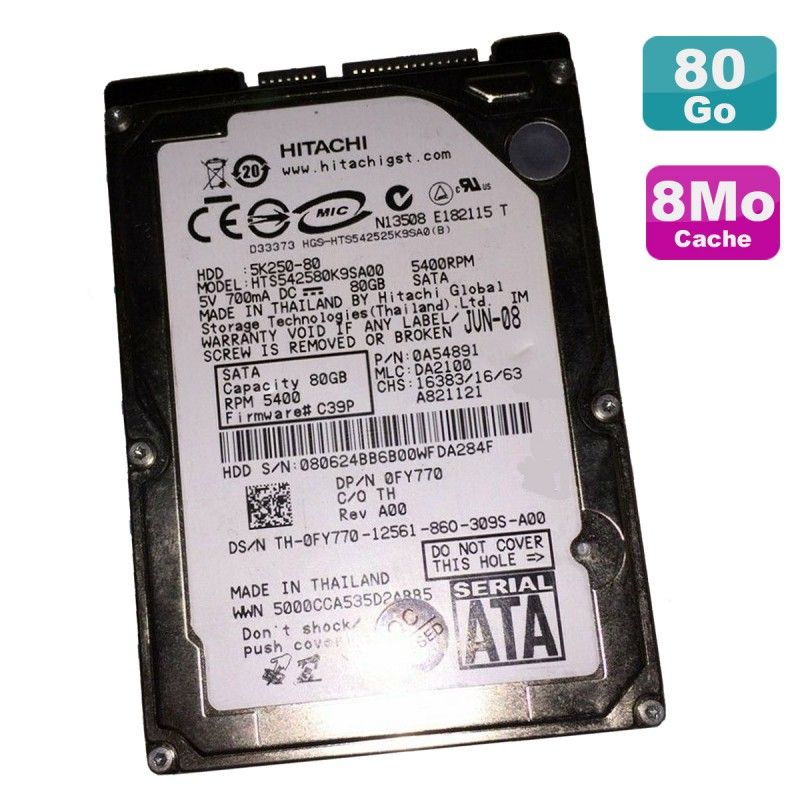 Hitachi 80GB 2.5-inch SATA Internal Hard Drive