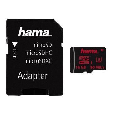 Carte mémoire Hama 16 Go MicroSDHC Classe 3 UHS